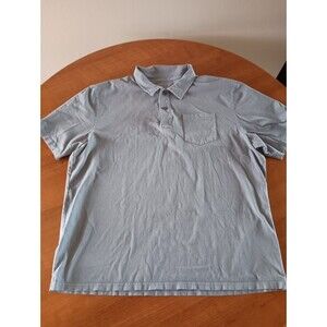 LL Bean Polo Shirt XL Mens Teal Blue Cotton Short Sleeve Pockets